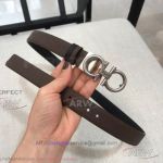 AAA Quality Ferragamo Reversible Brown Leather Gancini Belt For Women